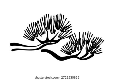Esta é uma ilustração de desenho de linha de Pine Branch 02