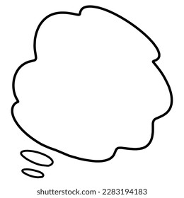 This is a line drawing of a speech balloon that seems to have something in mind. All but the lines are transparent.