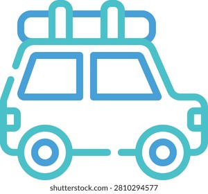 This Line dualtone vector icon represents camping and outdoor adventure themes, ideal for travel and outdoor activity promotions.