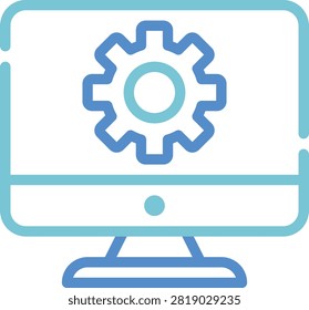 This Line dualtone vector icon represents software solutions in SaaS and cloud computing, ideal for technology and online business applications.