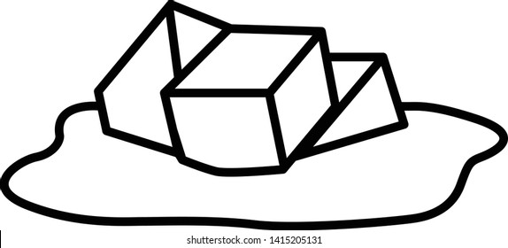 this is a line icon of ice melting 