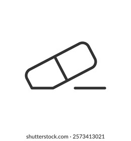 This line icon represents an eraser. Vector illustration