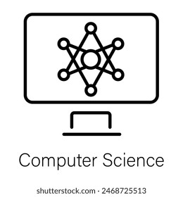 This line icon of showing computer science 