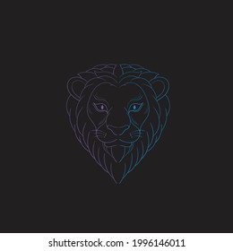 This Is A Lion Head Lineart With Two Colors. You Can Use It For Logos, Mascots, Screen Printing And Others