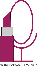 Este es un icono de lápiz labial y espejo