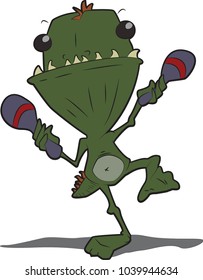 This little lizard likes to boogie with maracas