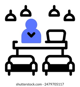 This Lobby icon is suitable for hotel, accommodation, vacation, etc.