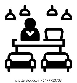 This Lobby icon is suitable for hotel, accommodation, vacation, etc.