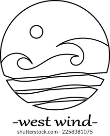 this is a logo about the sea with irregular waves, made in jogja 5 february 2023, the purpose of making this logo is as a form of illustration of waves during the storm season
