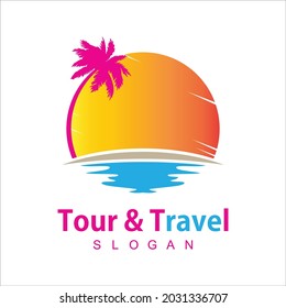 este es un logo sobre unas vacaciones únicas e interesantes en la playa que pueden ser utilizadas para sus diversas necesidades