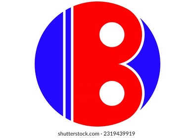 Este es el logotipo (B) del color rojo y la curva del círculo azul. 