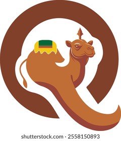 This logo is based on a camel body and head within letter Q frame representing Quick Camel Transporter. Simple design and easy to remember. Suitable for restaurant or travel company