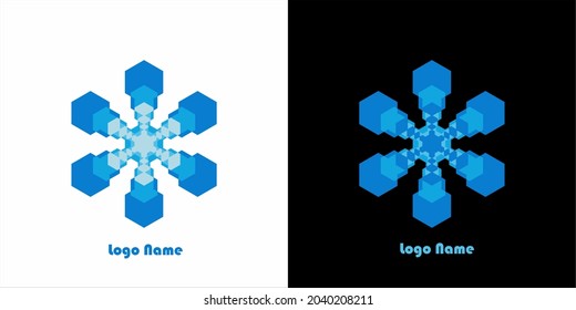 Este logo está basado en flores de nieve, que pueden caer secuencialmente y muchas veces, dirigidas a la empresa a ser llevada siempre a obtener beneficios sucesivos y grandes, El color azul simboliza la serenidad y armonía