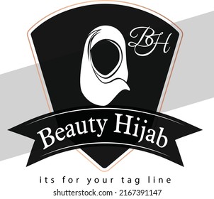 Este es el logotipo de diseño de vectores con el logotipo del hiyab de la belleza