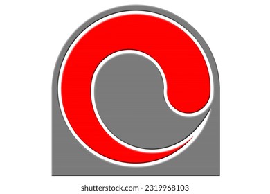 Este es el logotipo (C) de color rojo signo y caja de casquillos de culo.