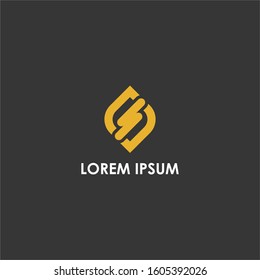 This logo can be used for, technology companies with the S. logo symbol in yellow. immediately belong to this logo for your company