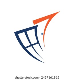 Este logotipo se puede utilizar en la empresa de puertas y ventanas. Es el logotipo único de otros.