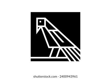 This logo captures the essence of simplicity and strength with a geometric crow design enclosed in a bold square. Ideal for modern brands in tech, design, or nature-related industries.
