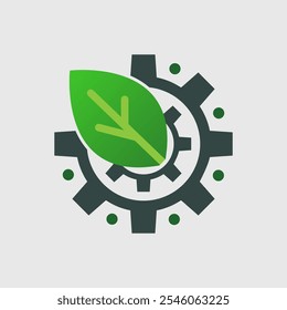 Este logotipo es una combinación de hojas verdes y engranajes mecánicos, que representan el equilibrio entre la naturaleza y la tecnología