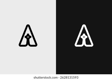 Dieses Logo ist eine Kombination des Buchstabens A mit einem negativ beabstandeten Stern.