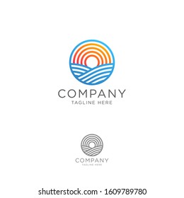 This logo is a combination of ocean and sun