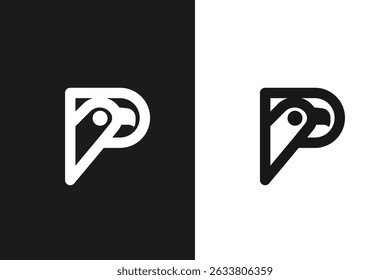 This logo is a combination of the parrot symbol and the letter P.