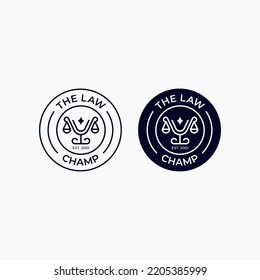 This logo is a combination of scales and trophies. The style of this logo is simple, minimalist, abstract, modern, subtle. suitable for law firm