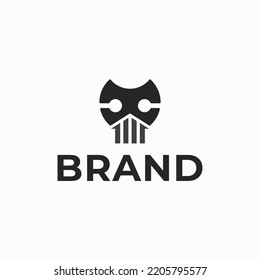 This logo is a combination of a skull and a house. The style of this logo is simple, modern, minimalist, abstract, subtle.