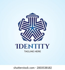 This logo is a combination of stars with 5 pillars.