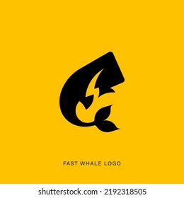 Dieses Logo ist eine Kombination aus Wal und schnellen Elementen. Der Stil dieses Logos ist einfach, minimalistisch, modern, abstrakt.