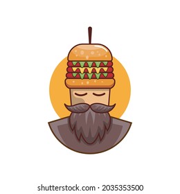 this logo combines a burger with a sultan