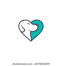 This logo combines a dog with a heart shape in a simple and attractive style. The design radiates love and playfulness, making it perfect for a brand that celebrates the joy and affection of dogs.