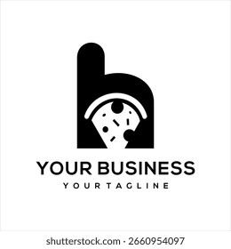 Este logotipo combina la letra h y la pizza, adecuado para su uso en el negocio de la alimentación.