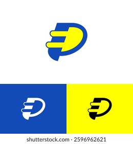 This logo combines the letter "P" with a power plug element, symbolizing electricity and energy. The design integrates smooth curves and bold lines to create a modern and dynamic look.