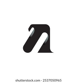 Este logotipo combina las letras a y n. con decoración monocromática. adecuado para íconos o Elementos de diseño en los negocios