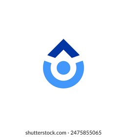 This logo combines a simple human figure with a water droplet to evoke vitality, health, and happiness, ideal for health or hydration-focused branding