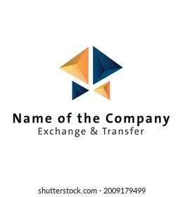 This is a logo concept for exchange and transfer services.
It is simple and unigue with 3D molded pyramids, different poinging arrows, and pentagonal shape indicating a star.