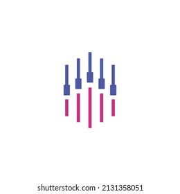 This logo consists of an audio arrangement that is combined with the shape of the roof of the house. Made with a simple, modern, and minimalist.