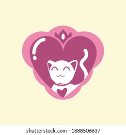 Este logotipo consiste en la cabeza, el corazón y el gato de la abeja.