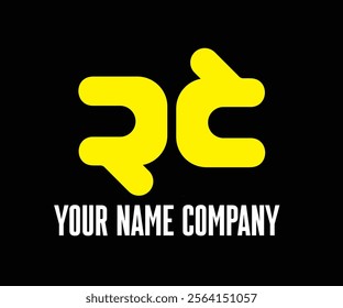 This logo consists of the letters R and C using the ambigram method.  Yellow conveys the meaning of cheerfulness, affection, pleasure, mental clarity and intelligence.