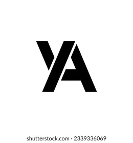 This logo consists of the letters Y and A. Made in a simple, modern and minimalist manner, it is suitable for brands that have the initials of these letters.