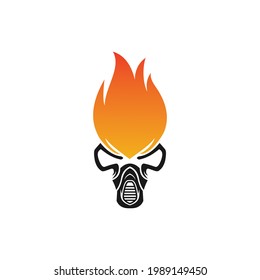 This logo consists of skull and fire 