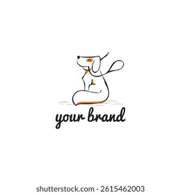 This logo was created for a dog training business, with an icon of a dog biting a leash. The logo looks simple with abstract lines but still looks professional.