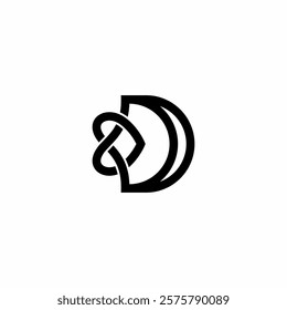 This logo was created using the letter D and heart elements in a simple and modern style