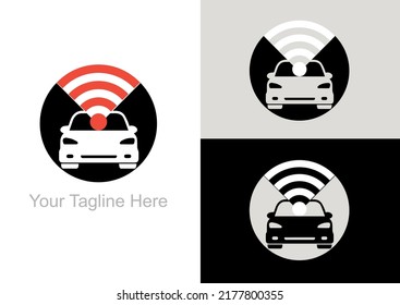 This logo depicts a car on a circle background and wifi signal which means that here the sales center
cars that can be purchased online.