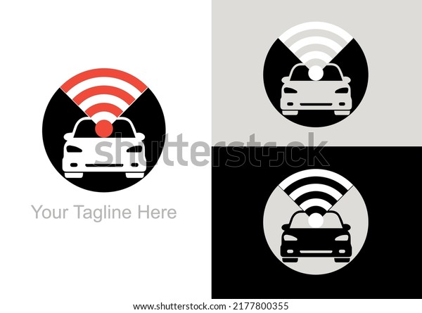 This logo depicts a car on a circle background\
and wifi signal which means that here the sales center\
cars that\
can be purchased online.