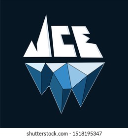 This logo depicts the cold and the shape of chunks of ice