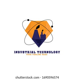 This logo depicts gems where there are industrial factories in them, where they are surrounded by atomic symbols. This logo is good for use by companies engaged in indutrial technology.