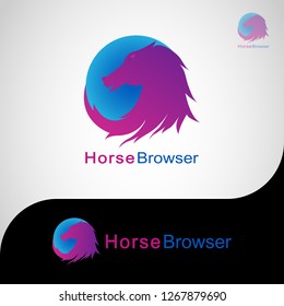 This logo depicts a horse with the earth as its background. This logo is good for use by companies or businesses that are engaged in internet service providers. Or it can also be used as a browser app