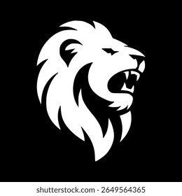 This logo depicts a lion silhouette with a strong angry expression. The sharp and dynamic design style emphasizes strength and courage. The bold lines and aggressive angles